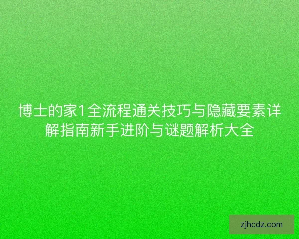 博士的家1全流程通关技巧与隐藏要素详解指南新手进阶与谜题解析大全