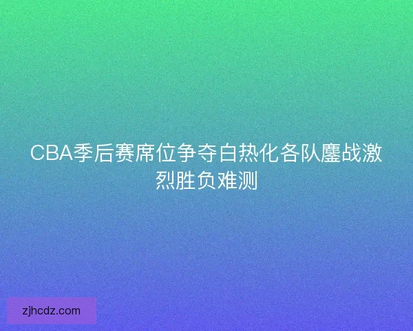 CBA季后赛席位争夺白热化各队鏖战激烈胜负难测 CBA季后赛席位争夺白热化各队鏖战激烈胜负难测